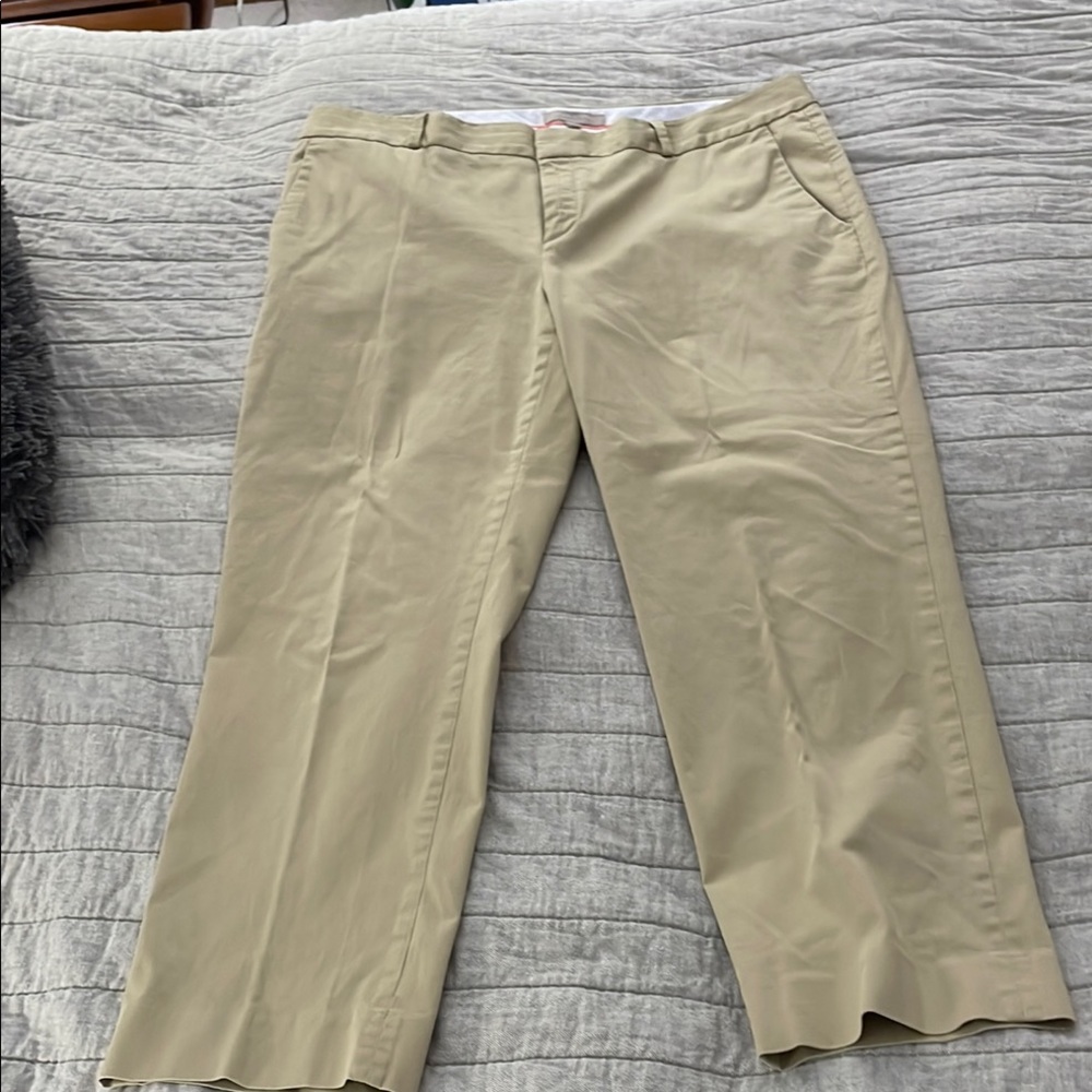 Beige Cropped Pants